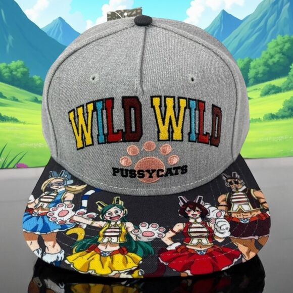 My Hero Academia Wild Wild Pussycats ADULT Snapback Hat Cap Flat Bill Anime NWT - Picture 8 of 14